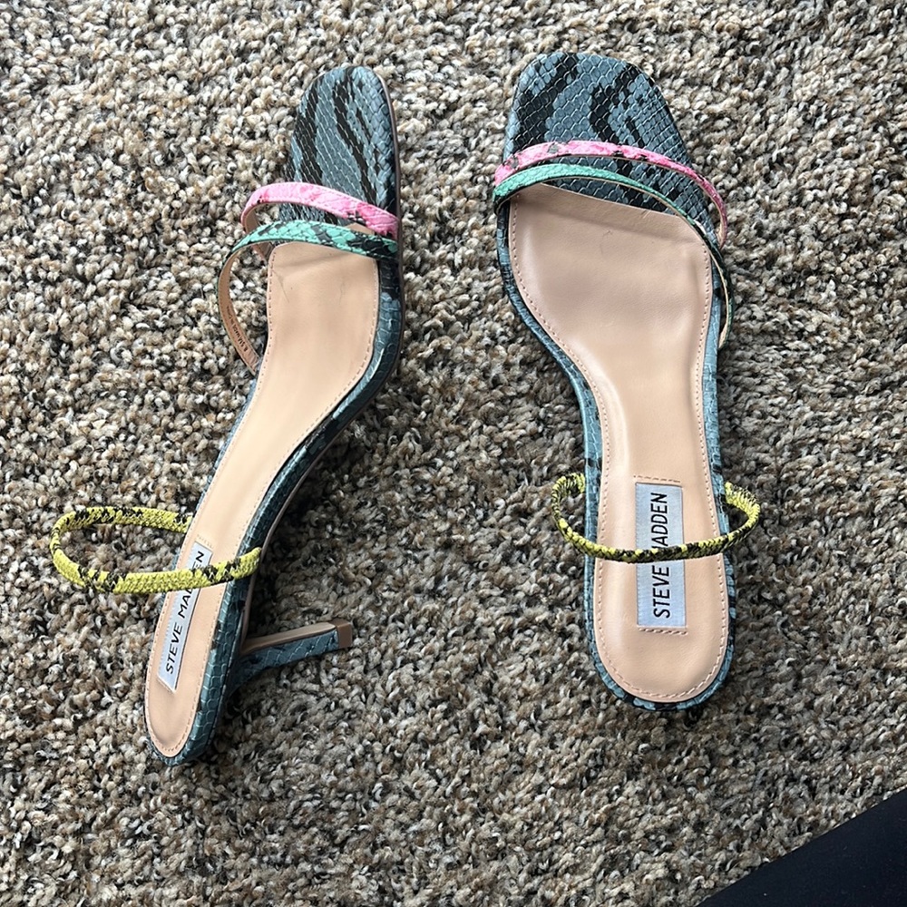 Steve Madden snakeskin colorful heels